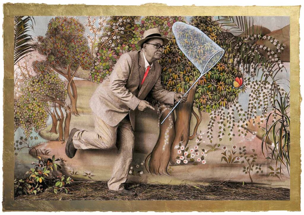 The Observationist at Leisure in a Stolen Garden (butterfly chase)